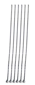 6 adet Şiş Kebap Şişi 50cm Boy 3x3mm Barbekü Mangal Şiş Set Metal üzeri Paslanmaz Galveniz Kaplı