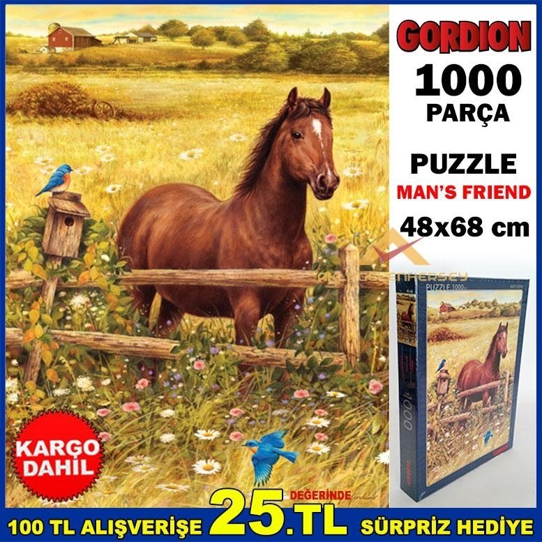 Ücretsiz Kargo GORDİON 1000 PARÇA BÜYÜK BOY PUZZLE MAN'S FRIEND