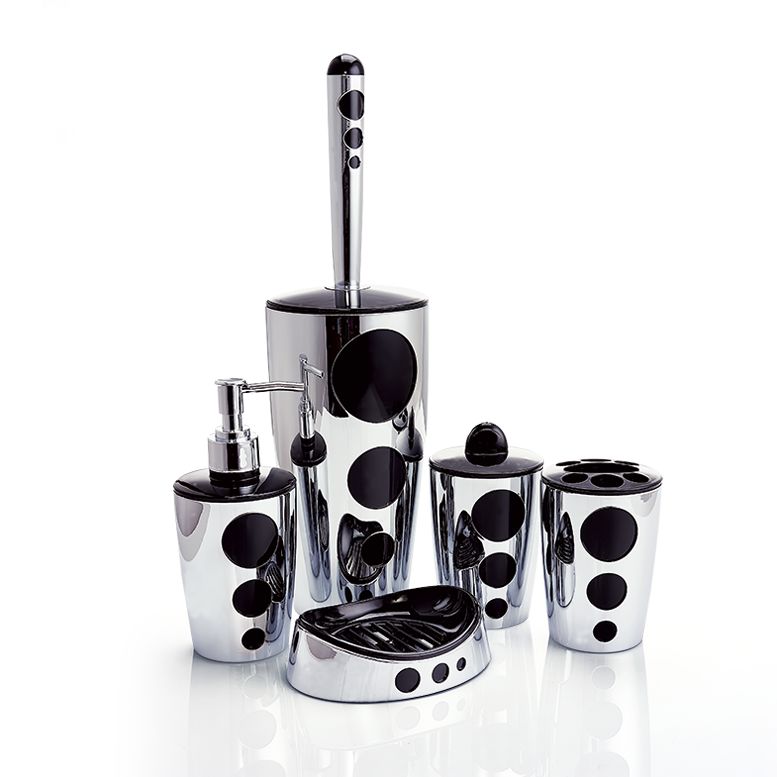 5 Parça Krom Kaplama Flora Punto Şık Tasarımlı Banyo Tuvalet Seti