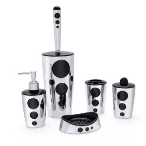 5 Parça Krom Kaplama Flora Punto Şık Tasarımlı Banyo Tuvalet Seti