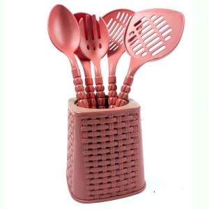 5 Li Slikon Rattan Servis Seti 28 cm  Büyük Boy Pembe