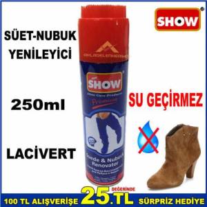 Lacivert Süyet Boyası Su Geçirmez 250ml Süet, Nubuk Ayakkabı-Çanta-Mont Boyası Lacivert Sprey Boya