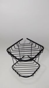 Alüminyum Banyo Rafı 2 Katlı Raf - Duşakabin Şampuanlık Siyah Banyo Köşe Rafı