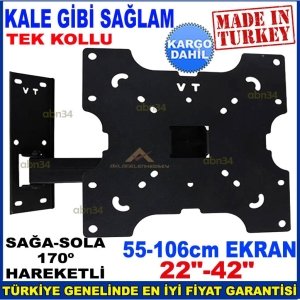 LEDTV-LCD Tv Tek Kollu Hareketli Katlanabilir TV Askı Aparatı