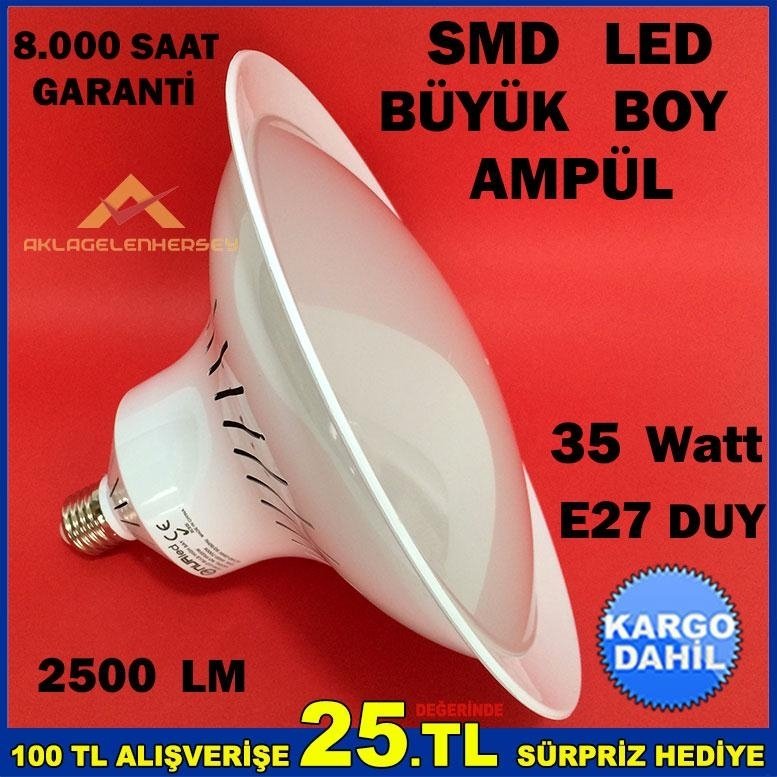 Ücretsiz Kargo 35 WATT E27 DUY TİPİ SMD LED BÜYÜK BOY AMPUL KD