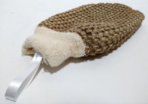 ELE GEÇME KESE 23x14cm DOĞAL JÜT ÖRGÜLÜ ORGANİK KETEN BANYO LİFİ