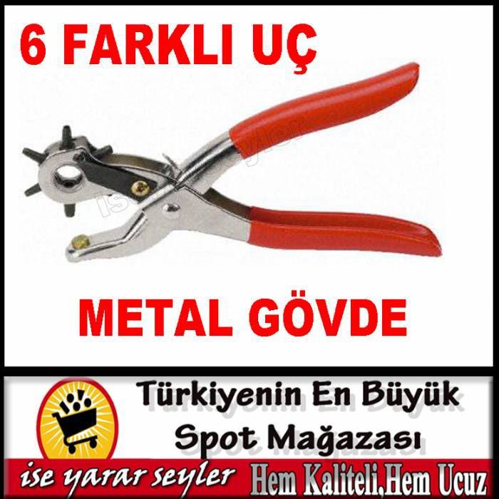 6 ÖLÇÜLÜ METAL GÖVDELİ KEMER DELME PENSESİ