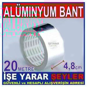 20 Metre Uzunluğunda Alümınyum Folyo Bant %100 İzole Edici Sıvı & Duman Kaçırmayan Güçlü Yapıştırıcı