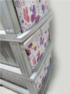 BÜYÜK BOY 4 ÇEKMECELİ KELEBEK DESENLİ KOMİDİN