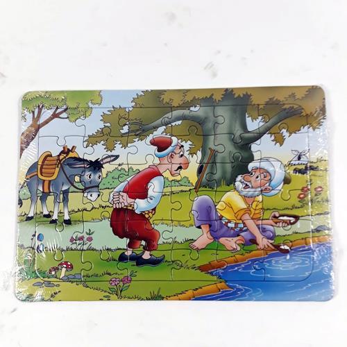 Çocuklar için 36 parça 22x32 cm eğitici Nasrettin hoca puzzle 