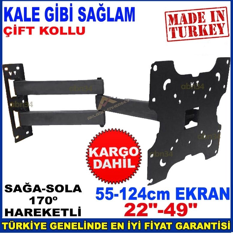 LEDTV-LCD Tv Çift Kollu Hareketli Katlanabilir TV Askı Aparatı