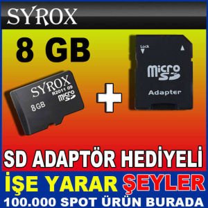 SYROX 8GB A CLASS ULTRAHD MİCRO SD HAFIZA KARTI
