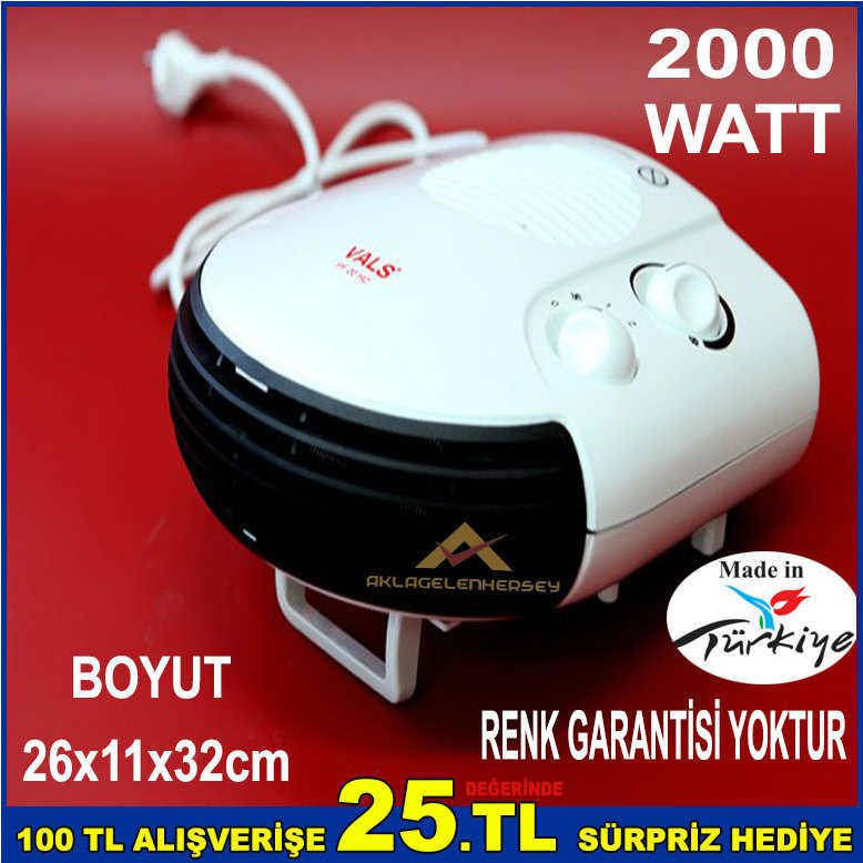 VALS PF 20HC 2000W GÜCÜNDE YAZ-KIŞ KULLANIMLI 2 KADEME ISI AYARLI DUVARA ASILABİLİR FANLI ISITICI