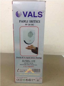 VALS PF 20HC 2000W GÜCÜNDE YAZ-KIŞ KULLANIMLI 2 KADEME ISI AYARLI DUVARA ASILABİLİR FANLI ISITICI