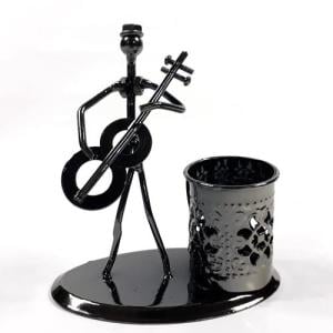 Müzisyen Modelli Demir Masa Üstü Kalemlik 13x13x6 Cm