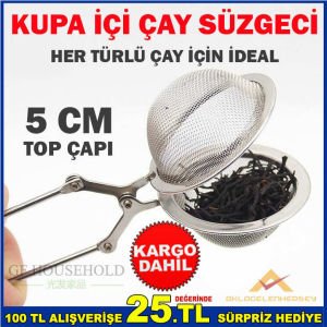 PASLANMAZ ÇELİK BARDAK KUPA İÇİ ÇAY SÜZGECİ 5cm