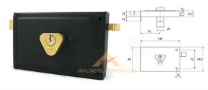 YumaYM-14K ÇELİK KAPI DIŞTAN TAKMA TRAJLI KİLİT, Tse garantili Bahçe,Apartman kapısı dış kapı kilidi