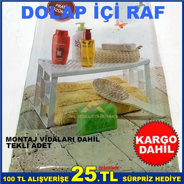 HER TÜRLÜ DOLAP İÇİNDE KULLANABİLECEĞİNİZ NEME DAYANIKLI MONTAJI KOLAY DOLAP İÇİ RAFI