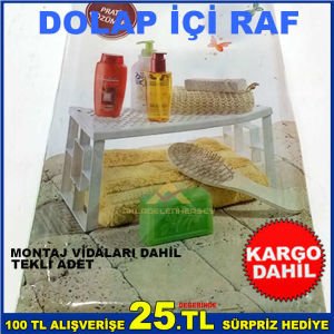HER TÜRLÜ DOLAP İÇİNDE KULLANABİLECEĞİNİZ NEME DAYANIKLI MONTAJI KOLAY DOLAP İÇİ RAFI