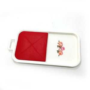 Çiçek Desenli Hazneli Pratik Kesme Doğrama Tahtası Panosu Sempatik Kesme Tahtası Plastik