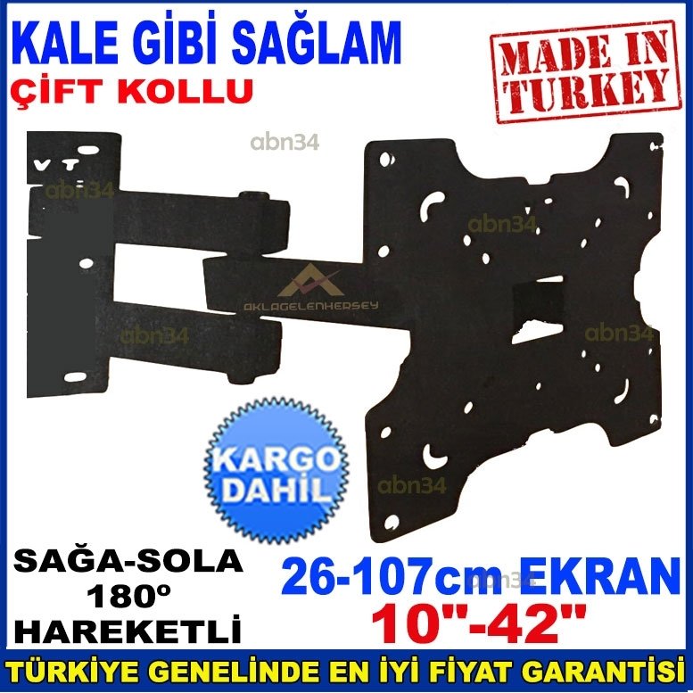 LEDTV-LCD Tv Çift Kollu Hareketli Katlanabilir TV Askı Aparatı
