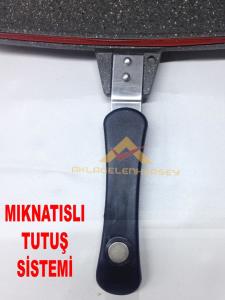 SAFİR ÇİFT TARAFLI YEDEK SİLİKON GRANİT DÖKÜM IZGARA TAVASI 30cm