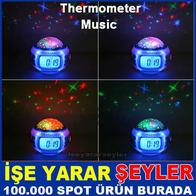 YILDIZ PROJEKSİYON MÜZİKLİ ALARMLI DİJİTAL SAAT