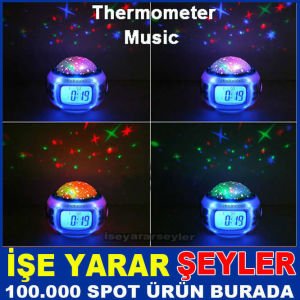YILDIZ PROJEKSİYON MÜZİKLİ ALARMLI DİJİTAL SAAT
