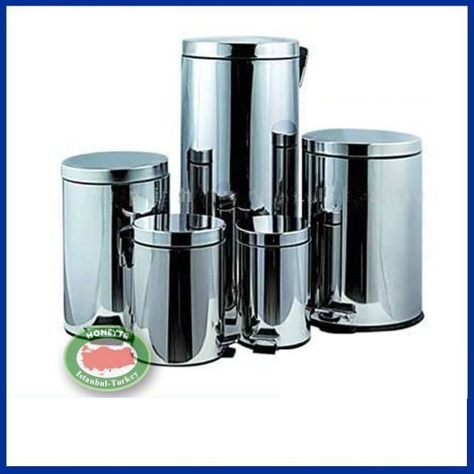 12 Litre Pedallı Paslanmaz Çelik Krom Çöp Kovası