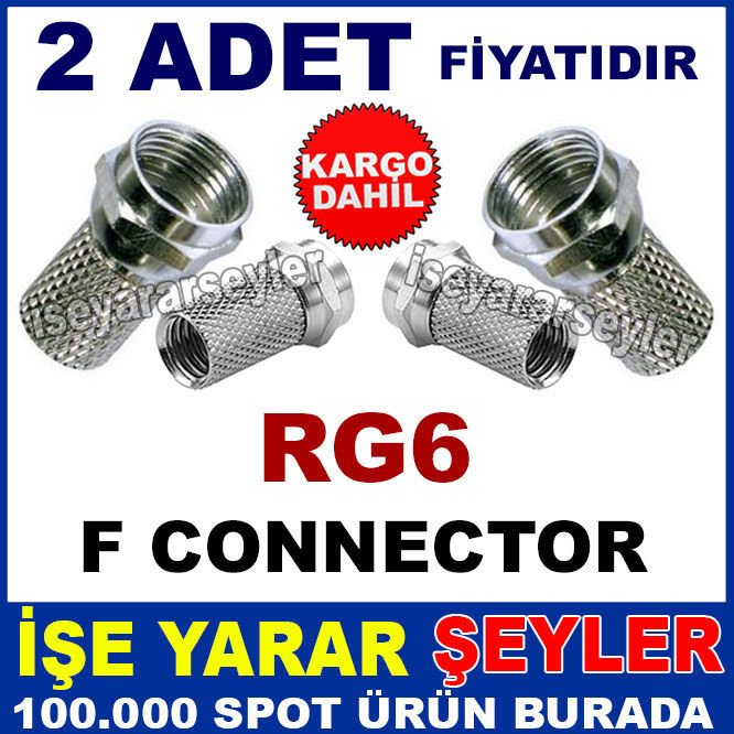 2ADET KABLO BİRLEŞTRCİ VİDALI RG6 F KONNEKTÖR KD