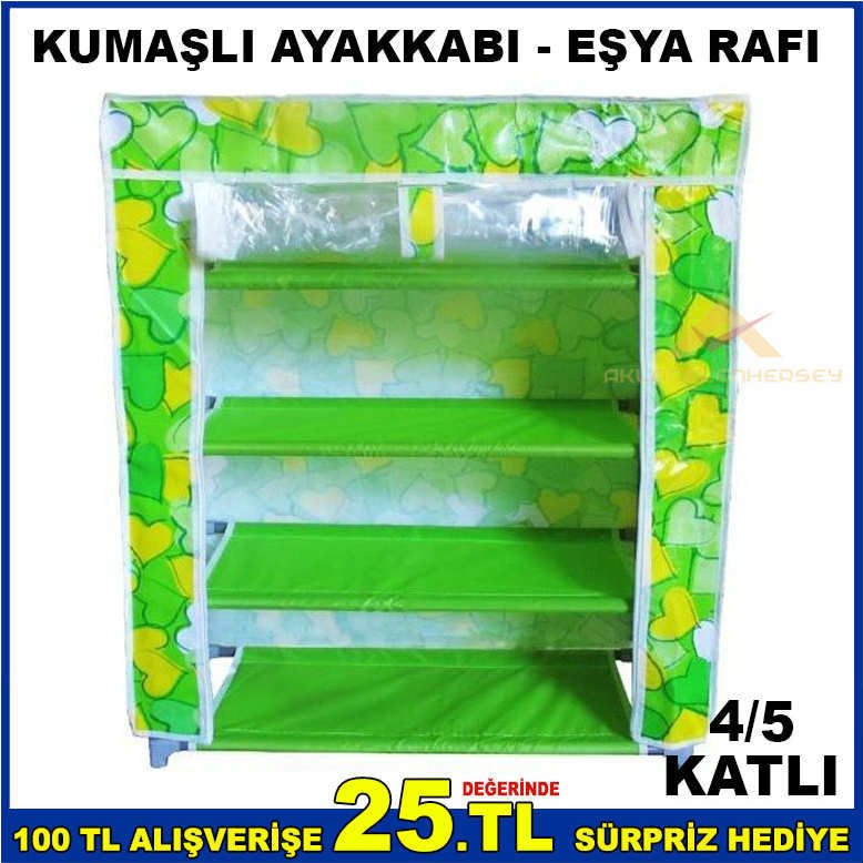 4KATLI ÖZEL KAPANABİLİR KUMAŞ AYAKKABI EŞYA RAFI