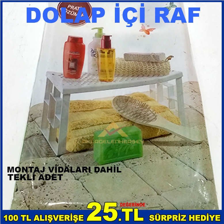 HER TÜRLÜ DOLAP İÇİNDE KULLANABİLECEĞİNİZ NEME DAYANIKLI MONTAJI KOLAY DOLAP İÇİ RAFI