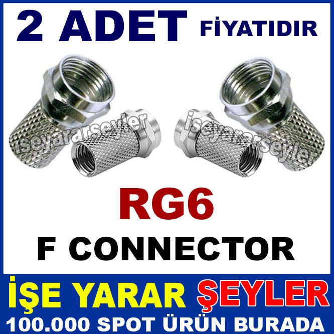 2 ADET KABLO BİRLEŞTİRİCİ VİDALI RG6 F KONNEKTÖR