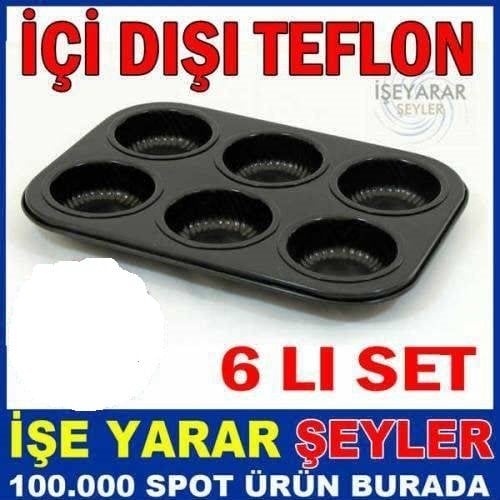 6lı İçi Dışı Teflon Yanmazyapışmaz Kek Kalıbı