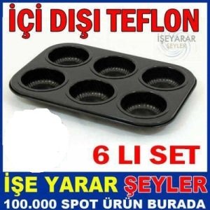 6lı İçi Dışı Teflon Yanmazyapışmaz Kek Kalıbı