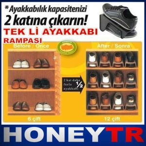 Dolapta Ayakkabılıkda 2 kat daha fazla yer kazanın TEK Lİ AYAKKABI RAMPASI PRATİK VE HESAPLI