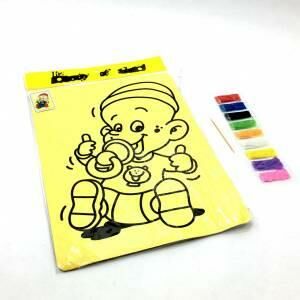 Büyük Boy 5 Adet Kum Boyama Seti Farklı Desenli A4 Boyutunda