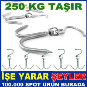 KASAP TİPİ PASLANMAZ ÇELİK ET ÇENGELİ 2 KANCALI