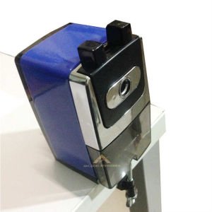 OFİS TİPİ PROFESYONEL KALEMTRAŞ OFİS TİPİ BÜYÜK BOY MASAYA MONTE EDİLEBİLİR KOLLU KALEMTIRAŞ MAVİ