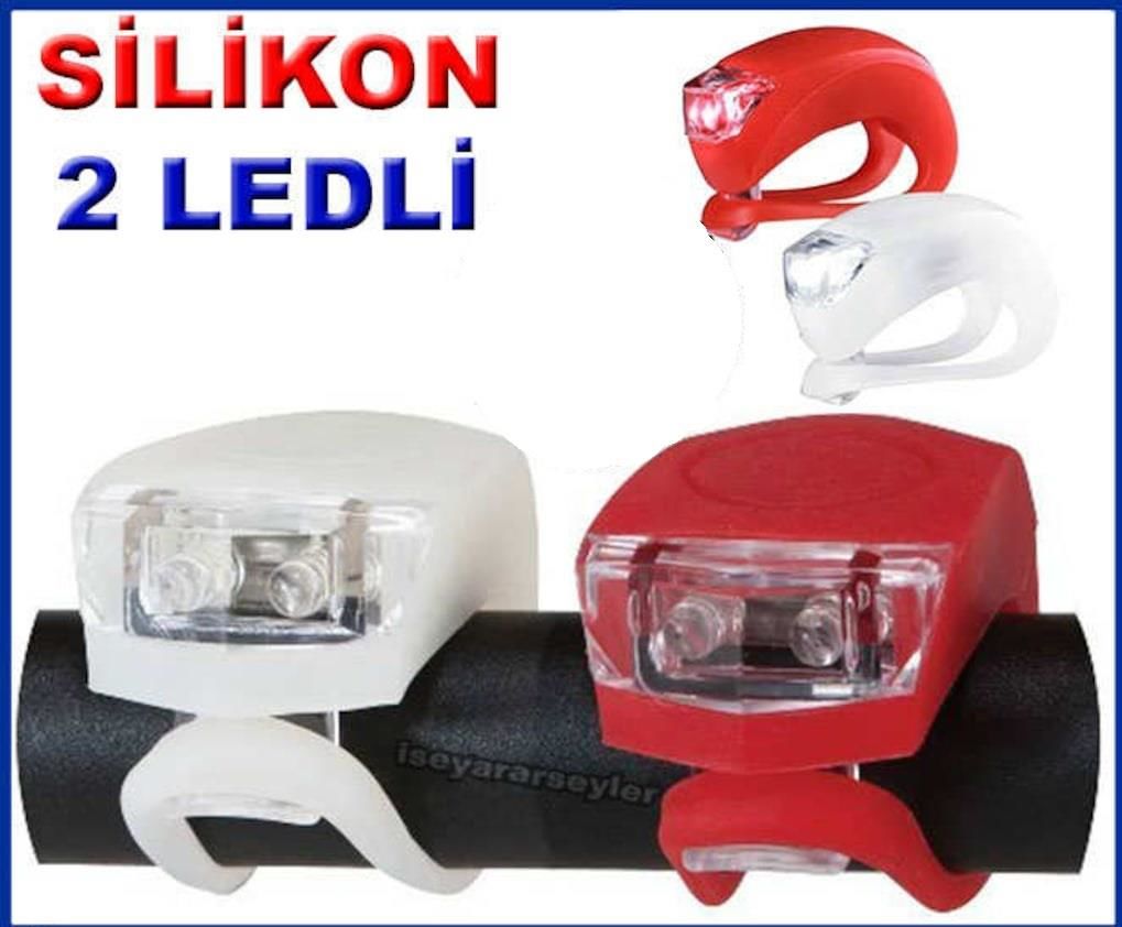 2 Adetli Silikon Su Geçirmez 2 Ledli Bisiklet Işığı