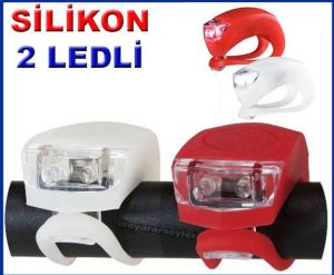 2 Adetli Silikon Su Geçirmez 2 Ledli Bisiklet Işığı