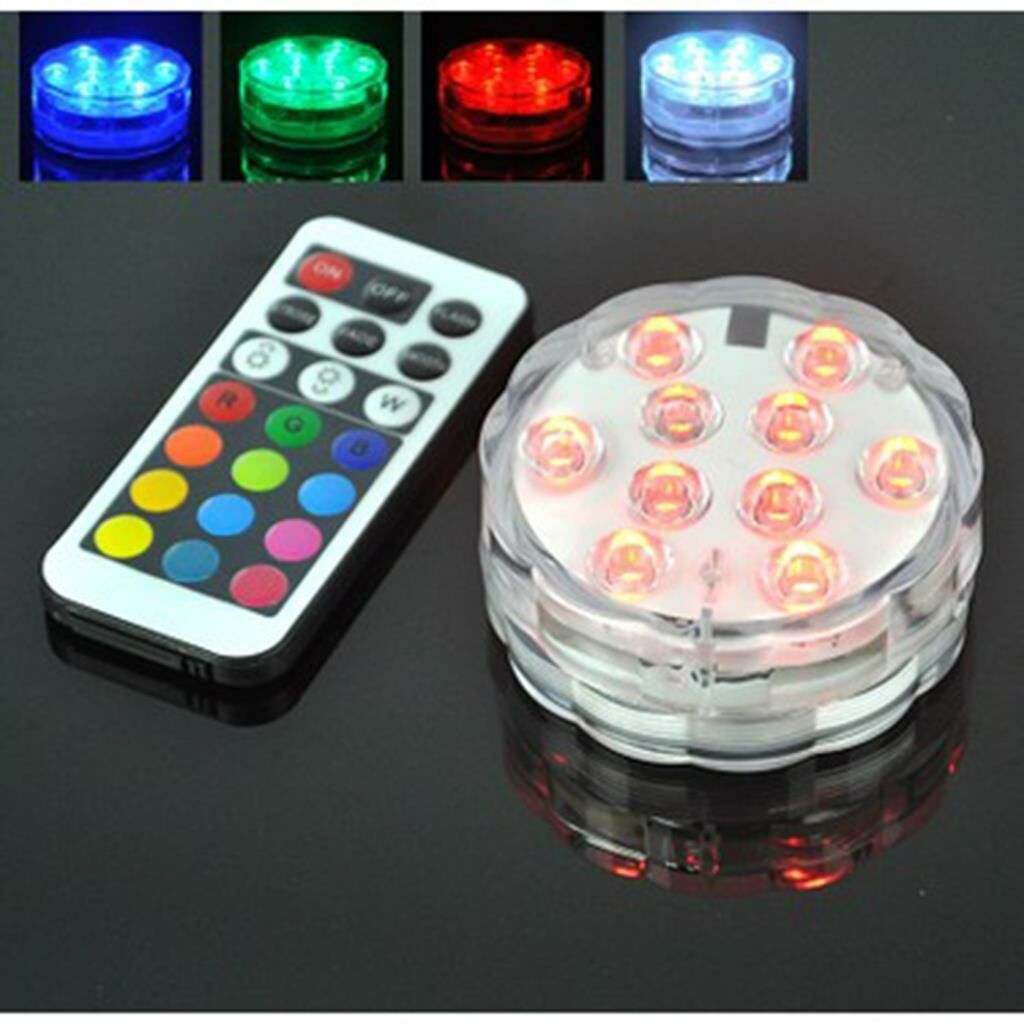 Su Altı Renk Değiştiren Kumandalı Led Lamba Pille çalışan Sudan Etkilenmeyen Nargile ve Havuziçi Led