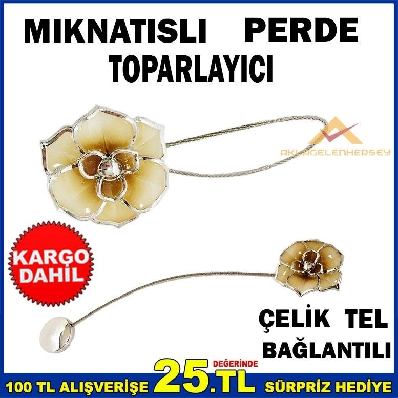 Ücretsiz Kargo ÇİÇEKLİ MODEL MIKNATISLI PERDE TOPARLAYICI KD