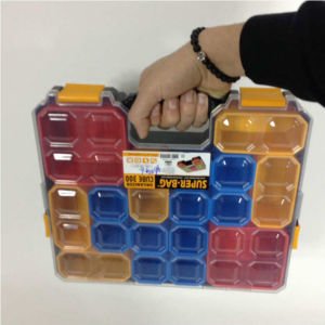 17 Gözlü Puzzle Stil Organize Edilebilen Büyük Boy Çok Gözlü Alet Edevat Çantası 33x29x6.5cm