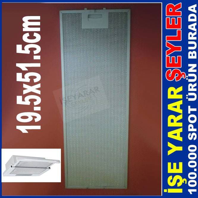 51,5X19,5cm MUTFAK ASPİRATÖRÜ FİLTRESİ, ALÜMİNYUM DAVLUMBAZ FİLTESİ