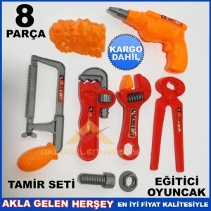 8pcs PLASTİKTEN ÜRETİM EĞİTİCİ OYUNCAK TAMİR SET