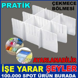 ÇEKMECELERİNİZİ DÜZENE SOKUN.,AYARLANIR PLASTİK ÇEKMECE DÜZENLEYİCİ BÖLME Çekmece bölme sistemi