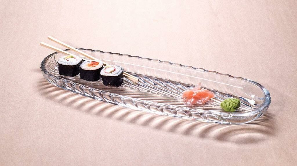 Dekoratif Uzun Cam Tabak