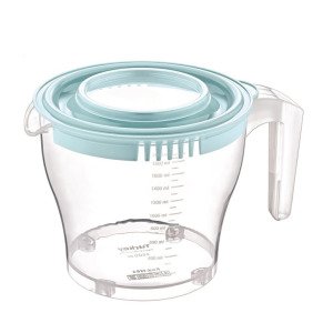 Çift Kapaklı Kaymaz Tabanlı Kulplu Sıçratmaz Mikser Kabı 2 lt