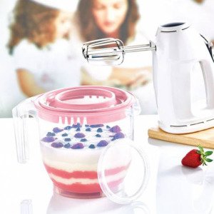 Çift Kapaklı Kaymaz Tabanlı Kulplu Sıçratmaz Mikser Kabı 2 lt